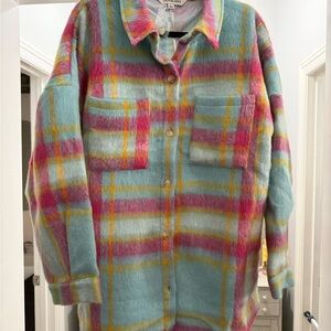 DAVI & DANI multi color fuzzy jacket